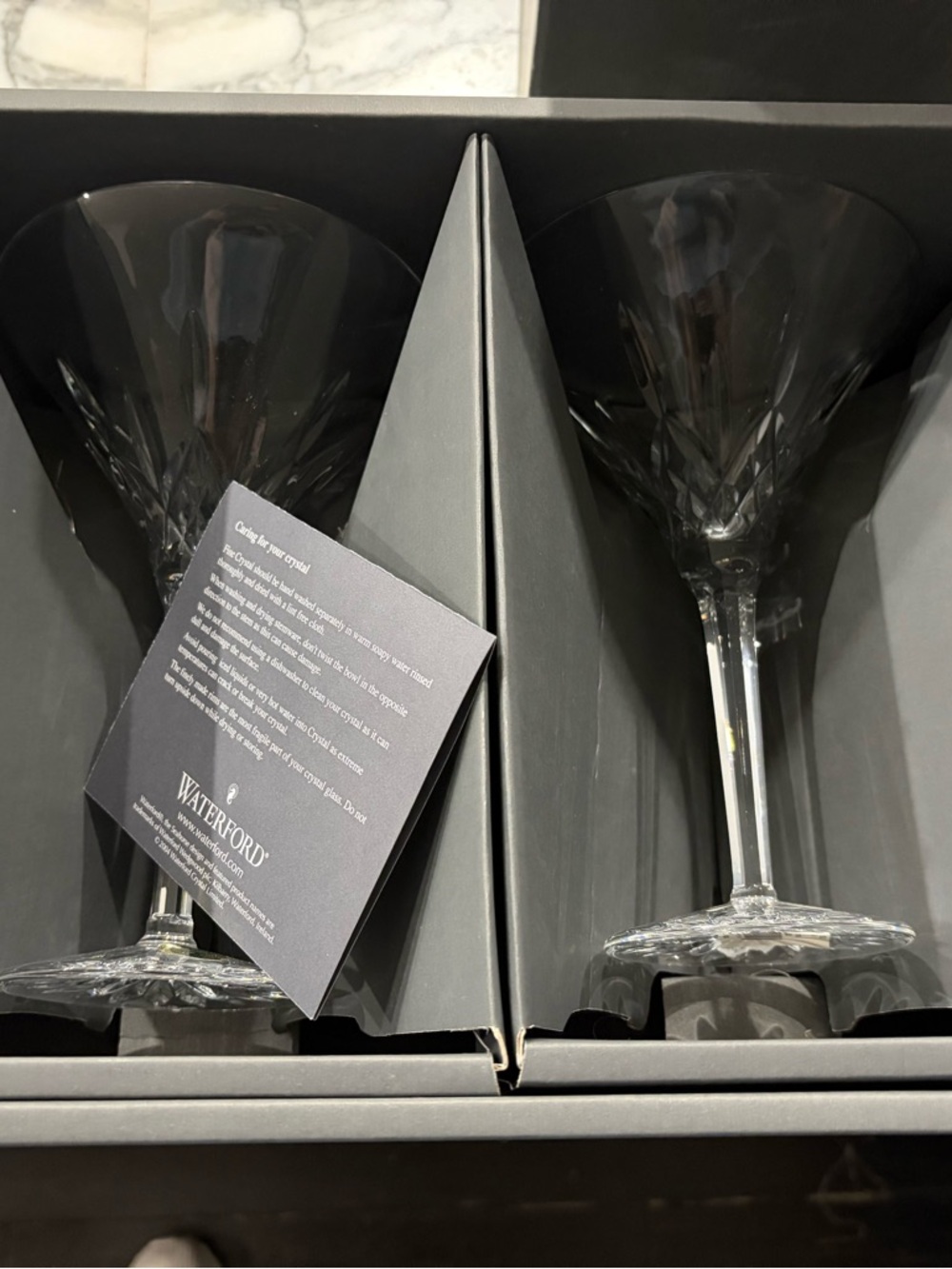 Waterford Clear Crystal Stemware with Faceted Detail